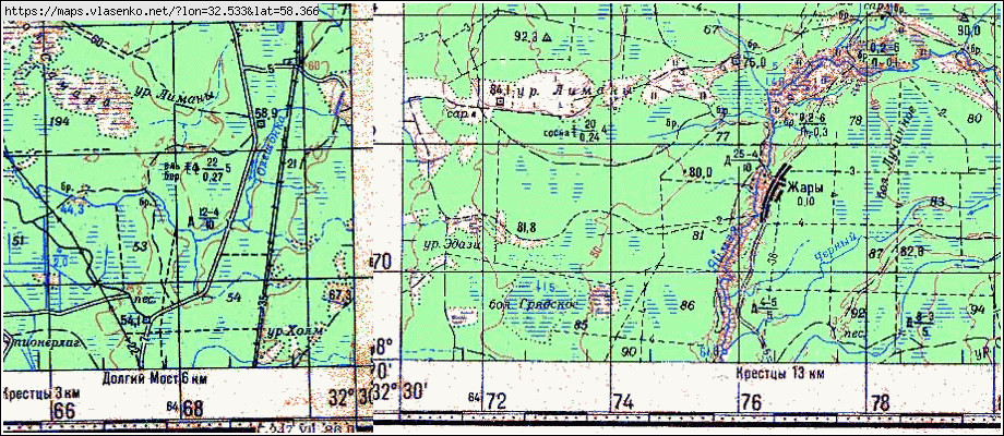 Карта ЛИМАНЫ, Новгородская область, Крестецкий район