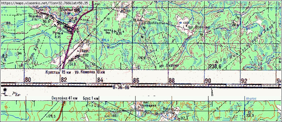Карта ПОДЛИПЬЕ, Новгородская область, Крестецкий район