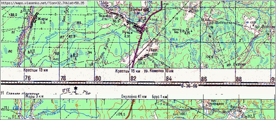 Карта РУЧЬИ, Новгородская область, Крестецкий район