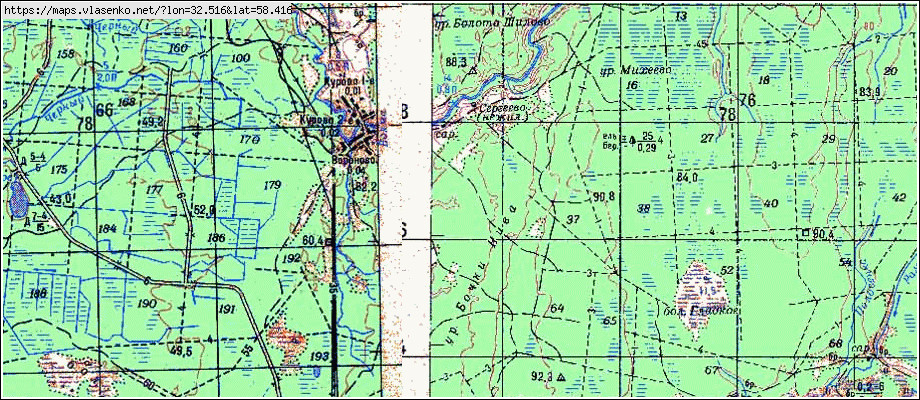 Карта СЕРГОВО, Новгородская область, Крестецкий район