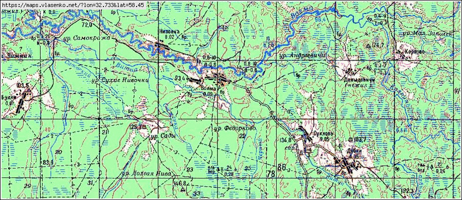 Карта ВОЛМА, Новгородская область, Крестецкий район