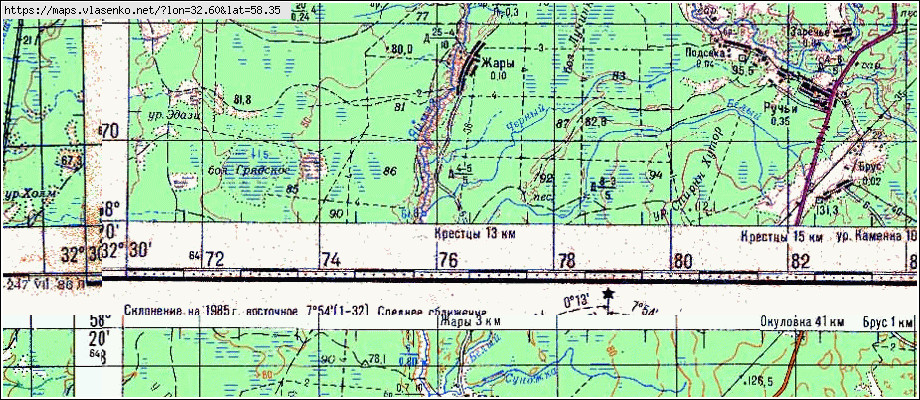 Карта ЖАРЫ, Новгородская область, Крестецкий район