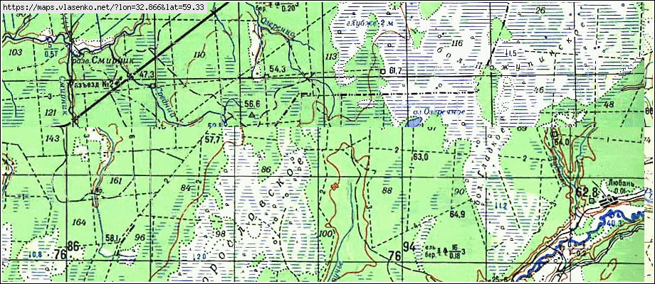 Карта БАБЧИЦЫ, Новгородская область, Любытинский район