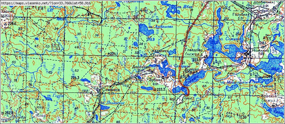 Карта ДОЛБЕЕВО, Новгородская область, Любытинский район