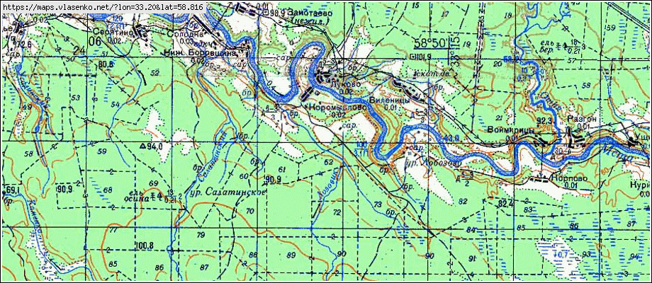 Карта КОРОМЫСЛОВО, Новгородская область, Любытинский район