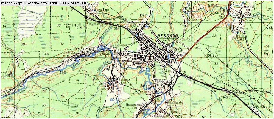 Карта НЕБОЛЧИ, Новгородская область, Любытинский район