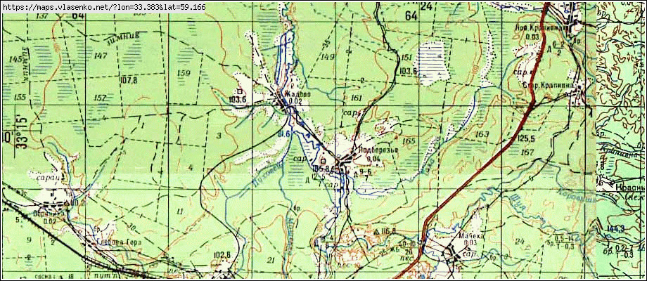 Карта ПОДБЕРЕЗЬЕ, Новгородская область, Любытинский район