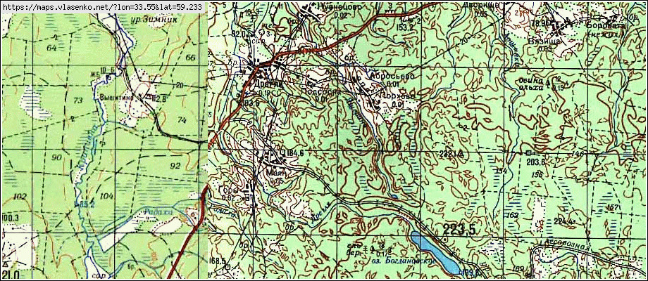 Карта ПОДСОСНА, Новгородская область, Любытинский район