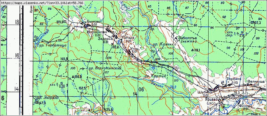 Карта УГЛЫ, Новгородская область, Любытинский район