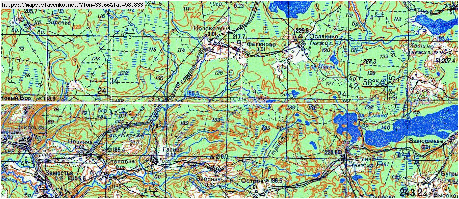 Карта УСАДЬЕ, Новгородская область, Любытинский район