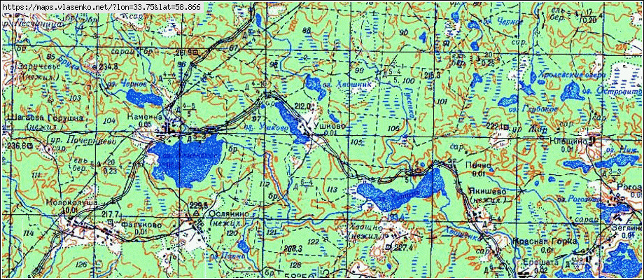 Карта УШКОВО, Новгородская область, Любытинский район