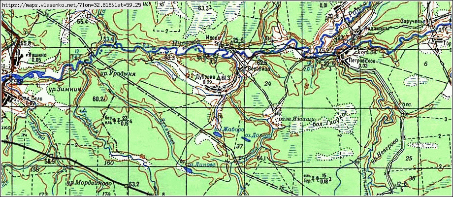 Карта ВОРОБИЦА, Новгородская область, Любытинский район