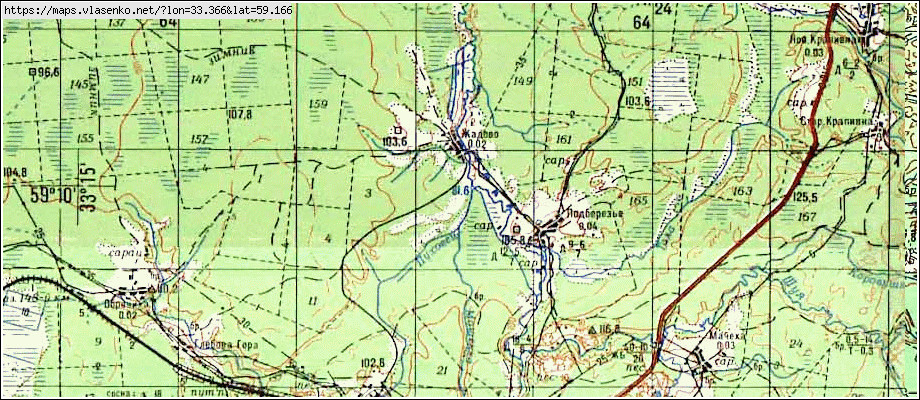 Карта ЖАДОВО, Новгородская область, Любытинский район