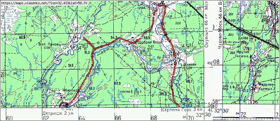 Карта ДОБРАЯ ВОДА, Новгородская область, Маловишерский район