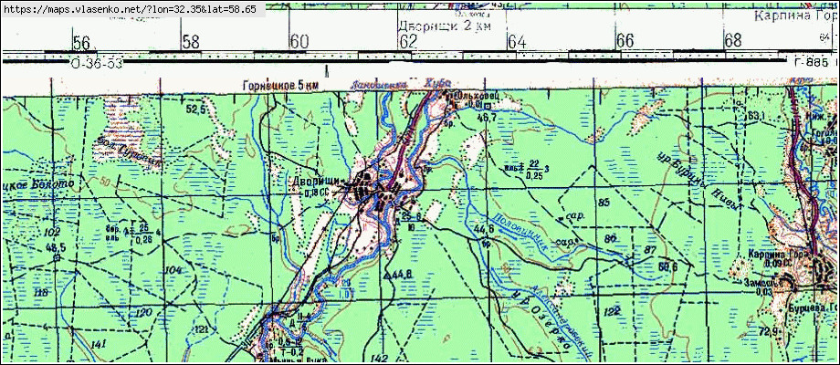 Карта ДВОРИЩИ, Новгородская область, Маловишерский район