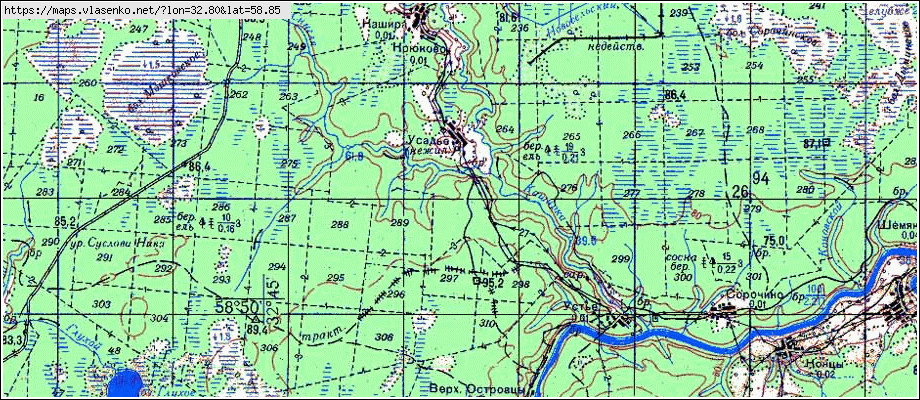 Карта УСАДЬЕ, Новгородская область, Маловишерский район