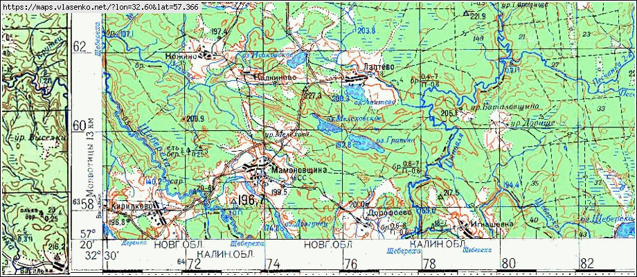 Карта ЛАПТЕВО, Новгородская область, Маревский район