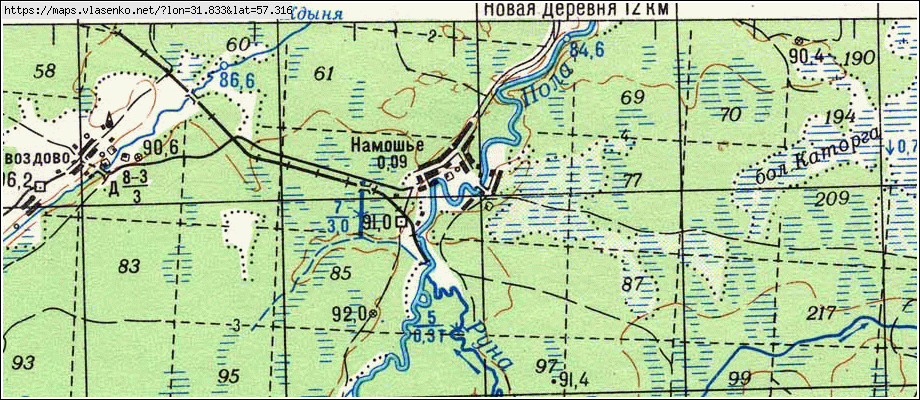 Карта маревского района новгородской области с деревнями и дорогами