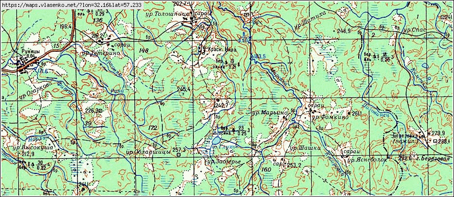 Карта НОВАЯ ДОЛГУША, Новгородская область, Маревский район