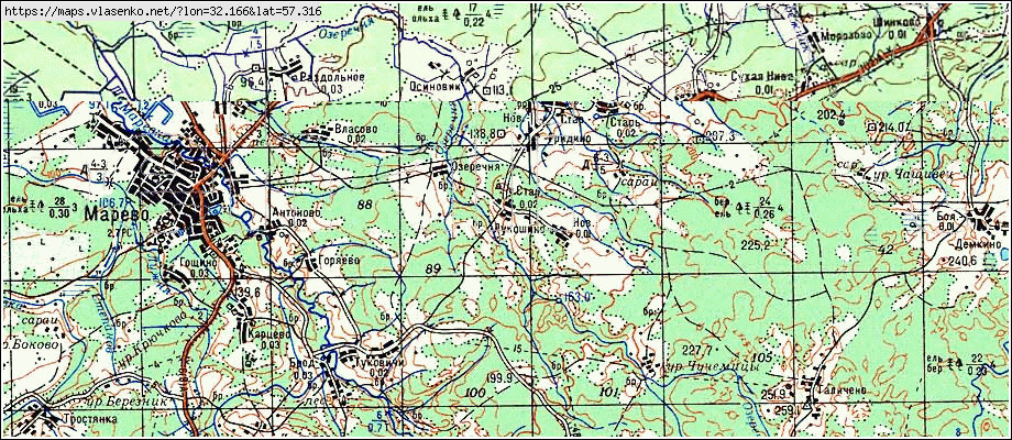 Карта НОВОЕ ГРИДИНО, Новгородская область, Маревский район