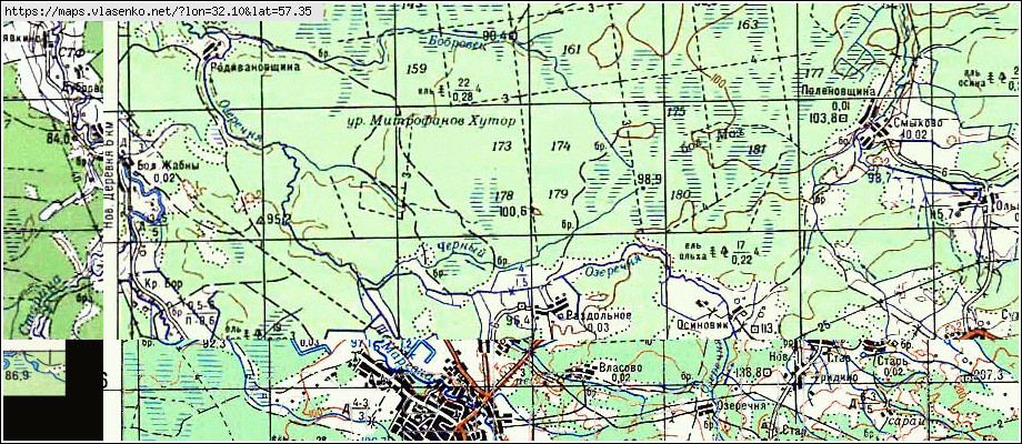 Карта РАЗДОЛЬНОЕ, Новгородская область, Маревский район