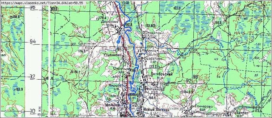 Карта КАПЛИНО, Новгородская область, Мошенской район
