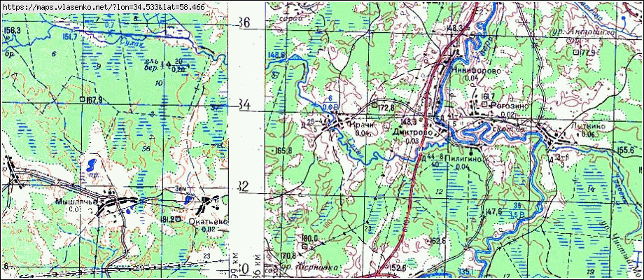 Карта КРАЧИ, Новгородская область, Мошенской район
