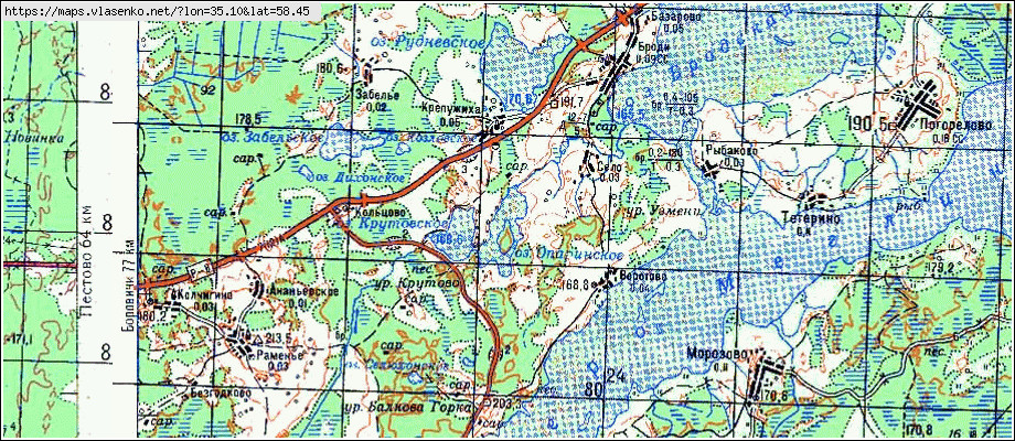 Карта КРЕПУЖИХА, Новгородская область, Мошенской район