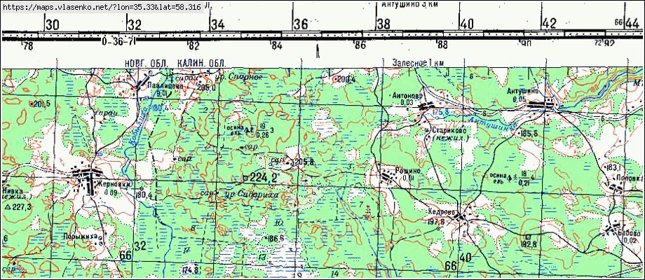 Карта ОРЕХОВНО, Новгородская область, Мошенской район