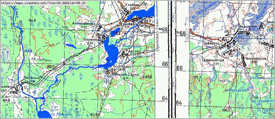 Карта РАДОЛЕЦ, Новгородская область, Мошенской район