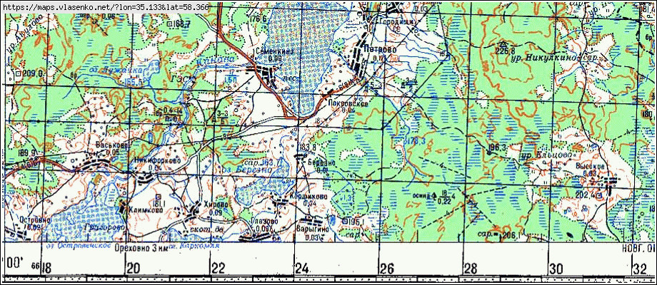 Карта СЕМЕНОВСКИЙ, Новгородская область, Мошенской район