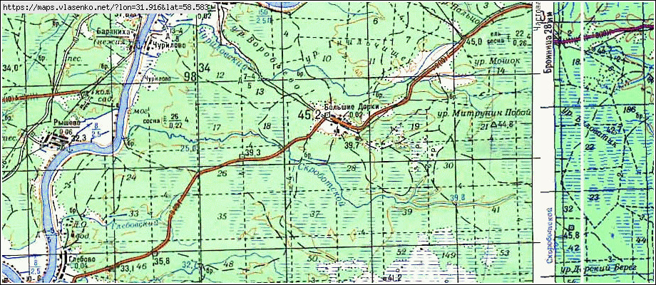 Карта БОЛЬШИЕ ДОРКИ, Новгородская область, Новгородский район