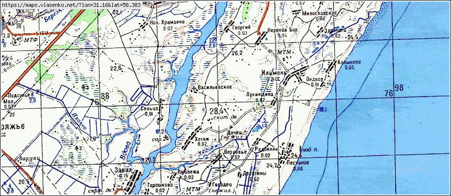Карта БОЛЬШОЕ ПОДСОНЬЕ, Новгородская область, Новгородский район