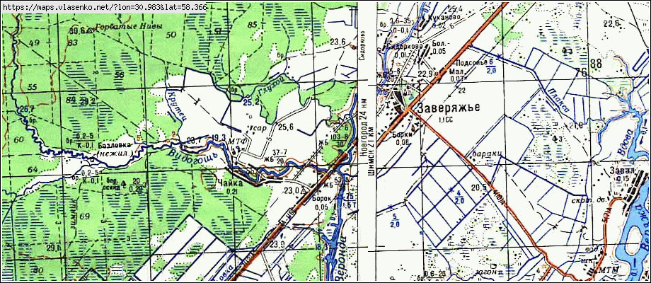 Карта БОРОК, Новгородская область, Новгородский район