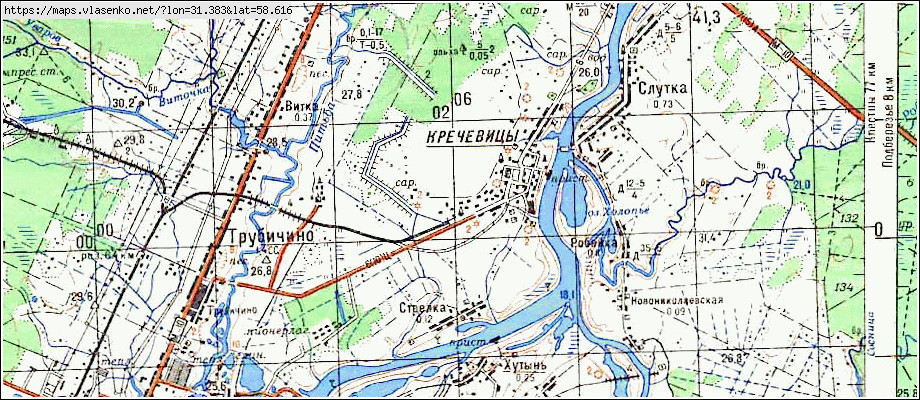 Карта КРЕЧЕВИЦЫ, Новгородская область, Новгородский район