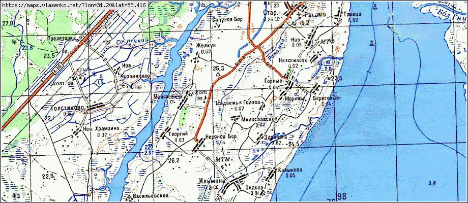 Карта МИЛОСЛАВСКОЕ, Новгородская область, Новгородский район