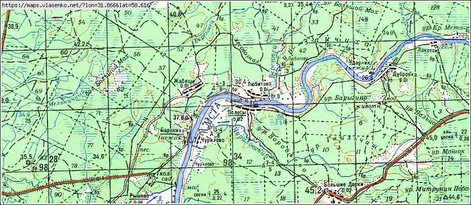 Карта ПОЛОСЫ, Новгородская область, Новгородский район
