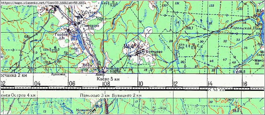 Карта БУЯНЦЕВО, Новгородская область, Окуловский район