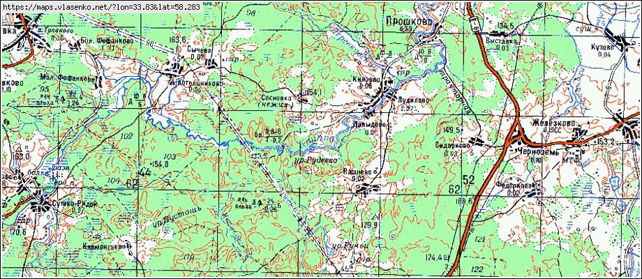 Карта ИВНИКИ, Новгородская область, Окуловский район
