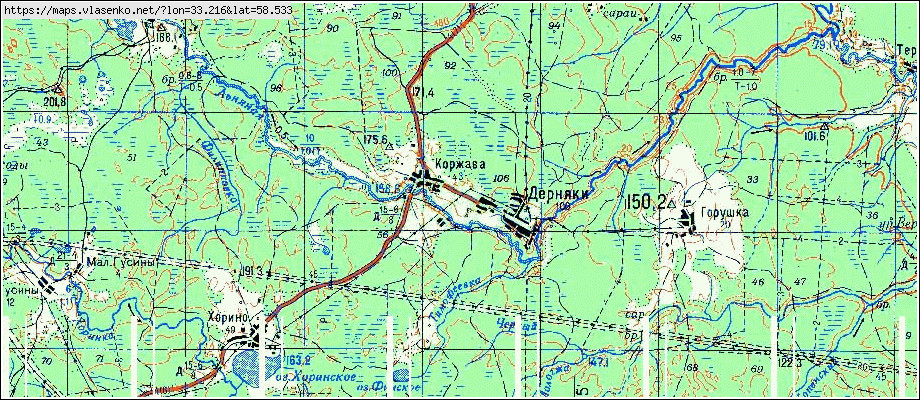 Карта КАПТЕРЕВО, Новгородская область, Окуловский район