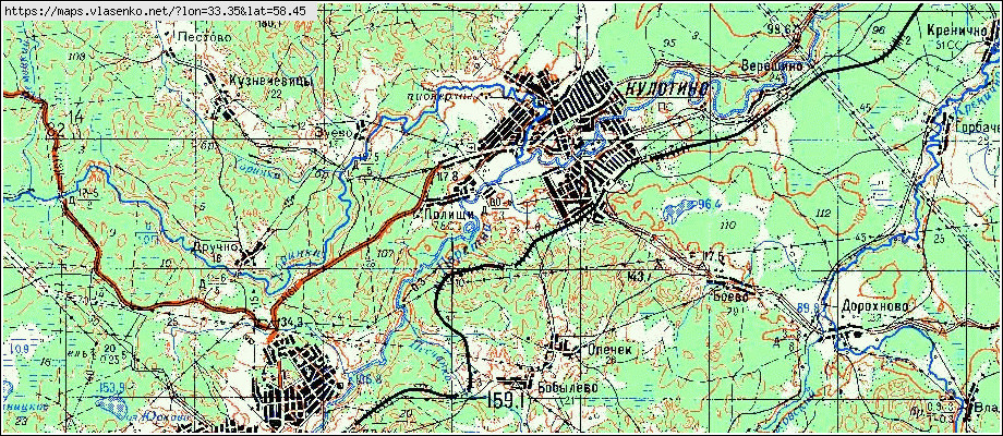 Карта КУЛОТИНО, Новгородская область, Окуловский район