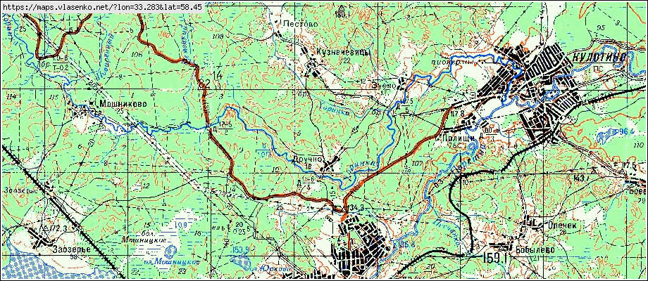 Карта КУЗНЕЧЕВИЦЫ, Новгородская область, Окуловский район