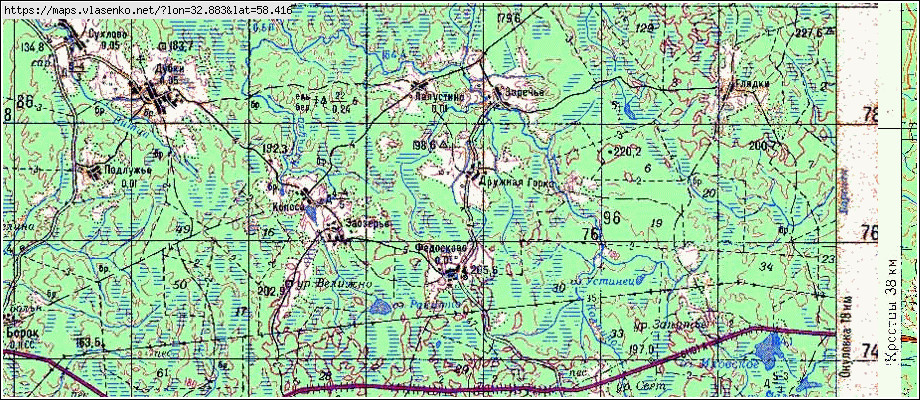 Карта ЛАПУСТИНО, Новгородская область, Окуловский район