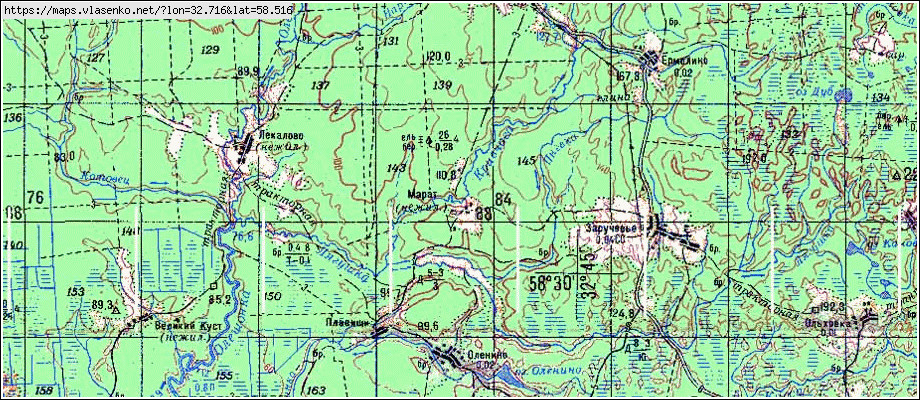 Карта МАРАТ, Новгородская область, Окуловский район