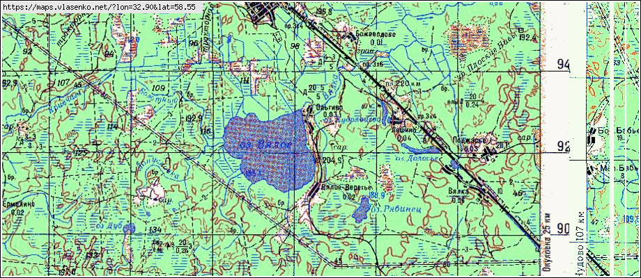 Карта ОЛЬГИНО, Новгородская область, Окуловский район
