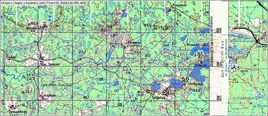Карта ВАСИЛЕВО, Новгородская область, Окуловский район