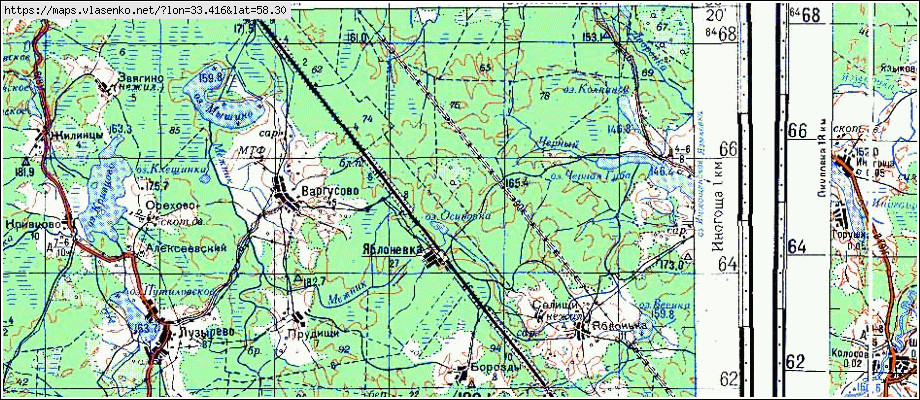 Карта ЯБЛОНОВКА, Новгородская область, Окуловский район