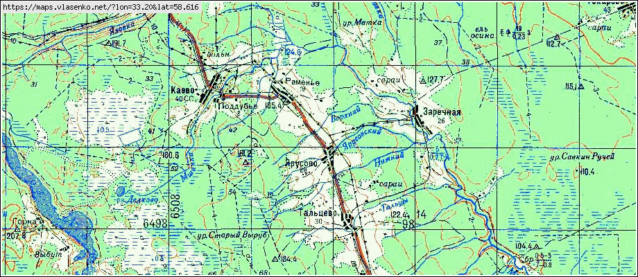 Карта ЯРУСОВО, Новгородская область, Окуловский район