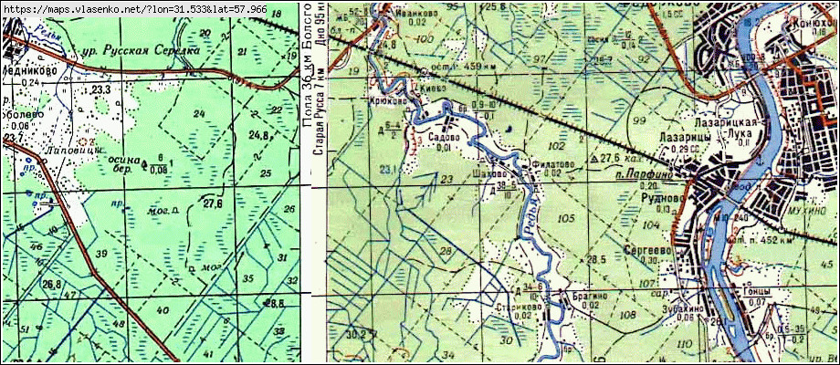 Карта КИЕВО, Новгородская область, Парфинский район