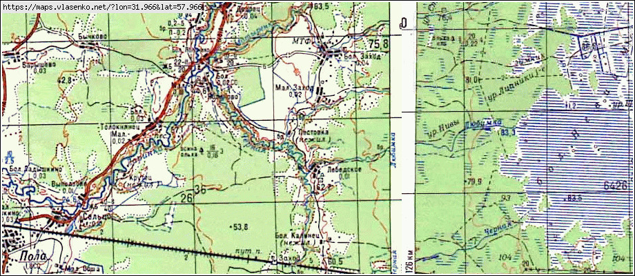 Карта МАЛЫЙ ЗАХОД, Новгородская область, Парфинский район